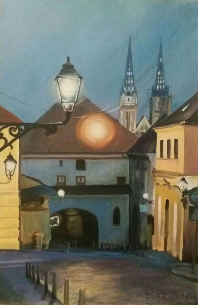 Slika. Kamenita vrata, akril na platnu (autor Kristina Šimon Starčević)